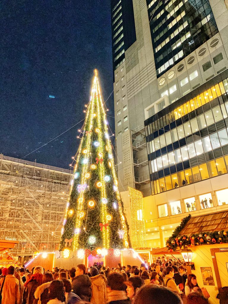 Giant Christmas tree at the center of the German Christmas Market